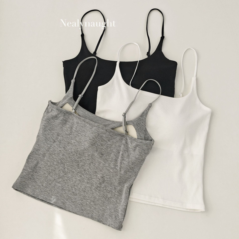 Camisolă din bumbac cu bretele subțiri reglabile, fără spate, cupă 3/4, 80–90% bumbac