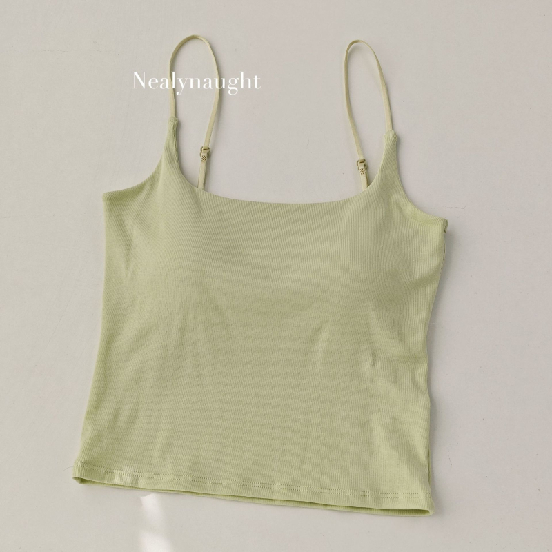 Camisolă din bumbac cu bretele subțiri reglabile, fără spate, cupă 3/4, 80–90% bumbac