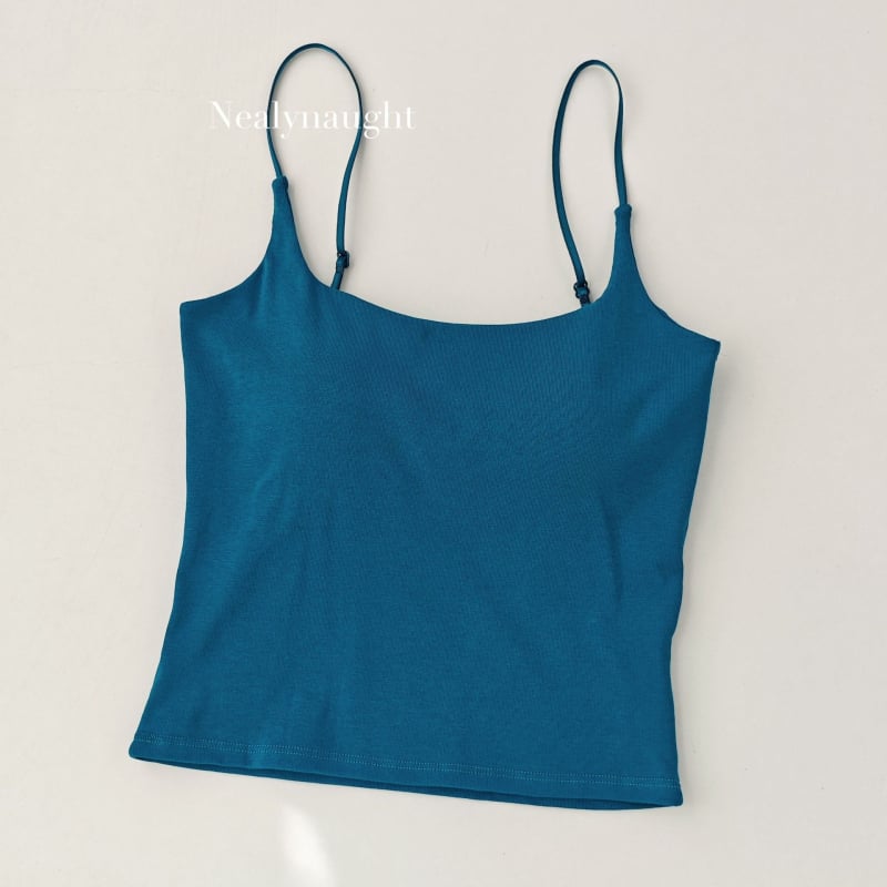 Camisolă din bumbac cu bretele subțiri reglabile, fără spate, cupă 3/4, 80–90% bumbac