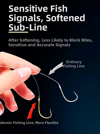 Billion War Lion cârlig de pescuit cu două cârlige, barbed, linie PE cu manșon auriu