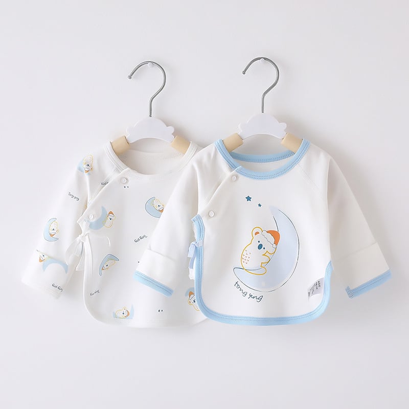 Νεογέννητο τοπ από 100% βαμβάκι, μονκ-στιλ, unisex, στρογγυλός γιακάς, για όλες τις εποχές