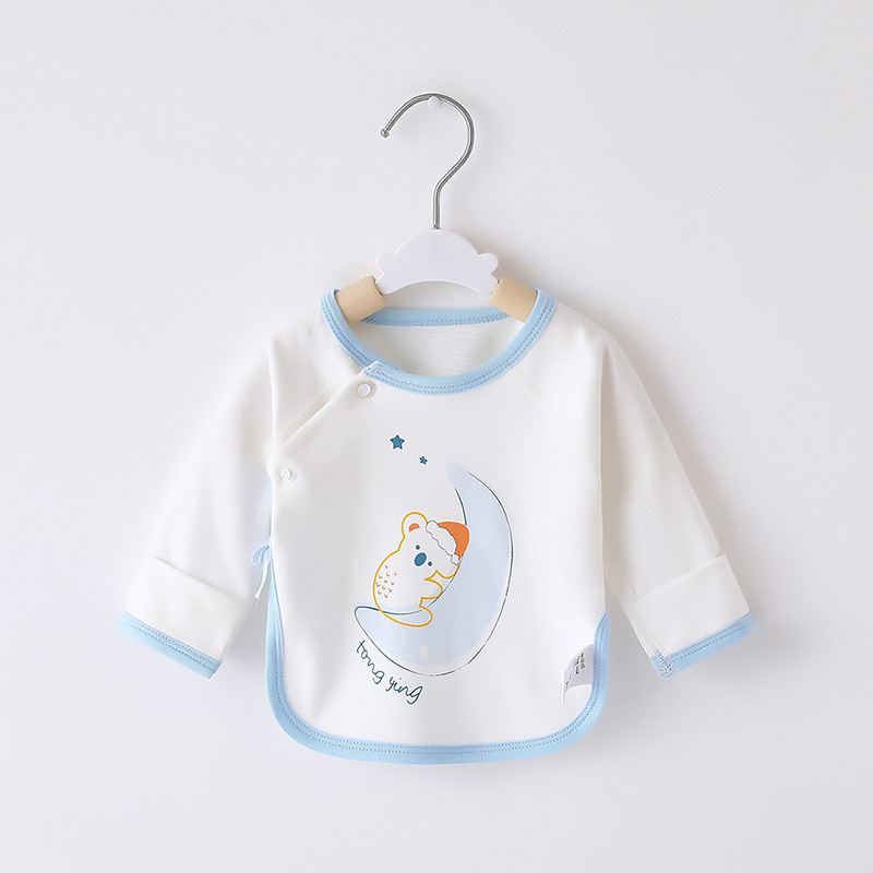 Νεογέννητο τοπ από 100% βαμβάκι, μονκ-στιλ, unisex, στρογγυλός γιακάς, για όλες τις εποχές