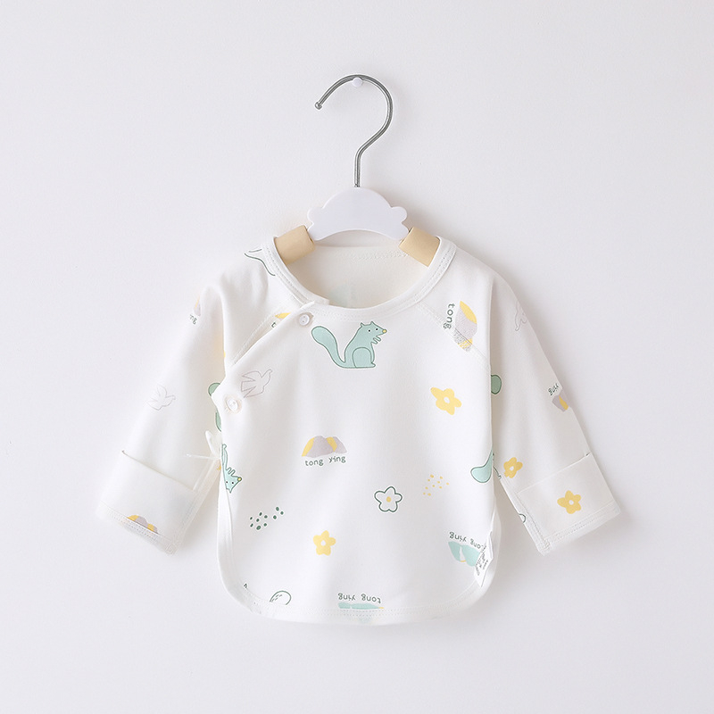 Νεογέννητο τοπ από 100% βαμβάκι, μονκ-στιλ, unisex, στρογγυλός γιακάς, για όλες τις εποχές