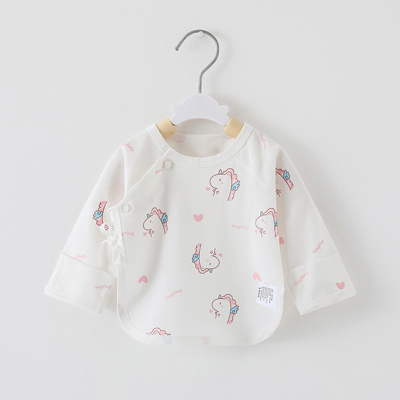 Νεογέννητο τοπ από 100% βαμβάκι, μονκ-στιλ, unisex, στρογγυλός γιακάς, για όλες τις εποχές