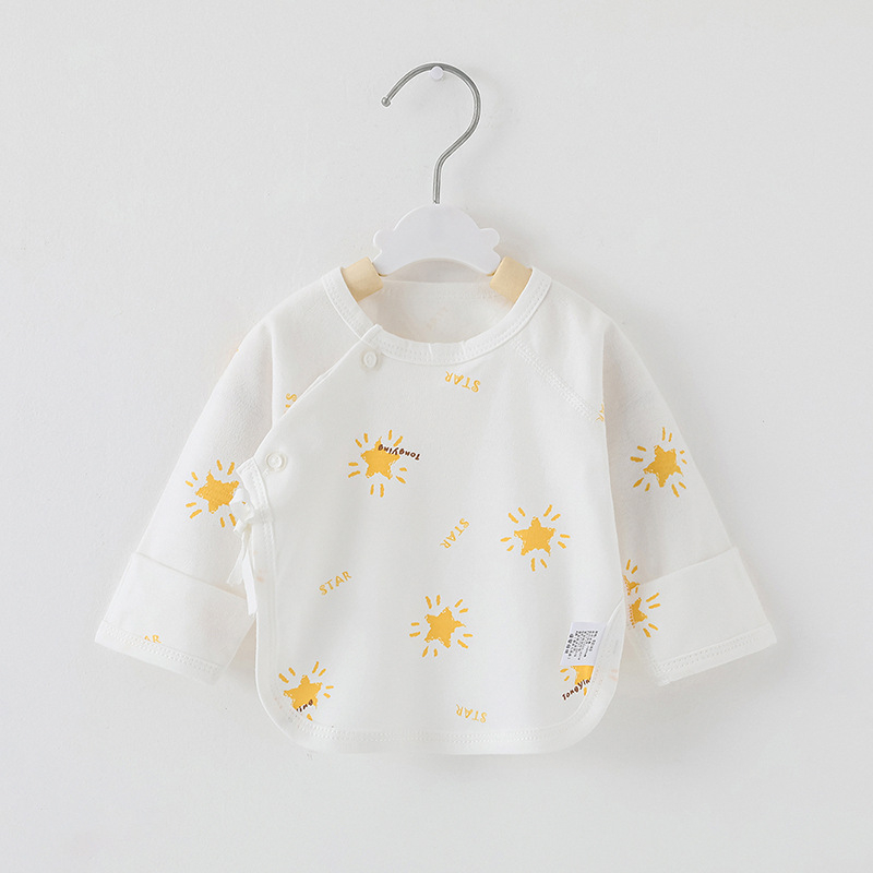 Νεογέννητο τοπ από 100% βαμβάκι, μονκ-στιλ, unisex, στρογγυλός γιακάς, για όλες τις εποχές