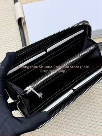 Μακρύ δερμάτινο πορτοφόλι με φερμουάρ, γνήσιο δέρμα, κορυφαίας ποιότητας, 1-πτυχή, unisex, μεγάλος χώρος για κάρτες