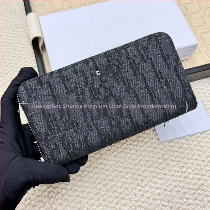 Μακρύ δερμάτινο πορτοφόλι με φερμουάρ, γνήσιο δέρμα, κορυφαίας ποιότητας, 1-πτυχή, unisex, μεγάλος χώρος για κάρτες