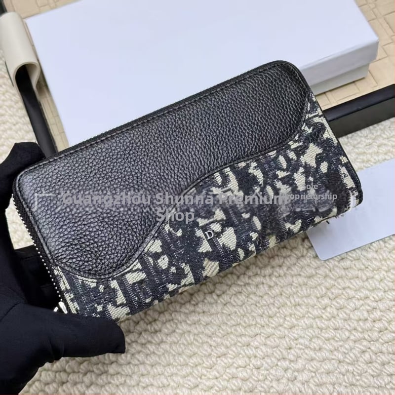 Μακρύ δερμάτινο πορτοφόλι με φερμουάρ, γνήσιο δέρμα, κορυφαίας ποιότητας, 1-πτυχή, unisex, μεγάλος χώρος για κάρτες