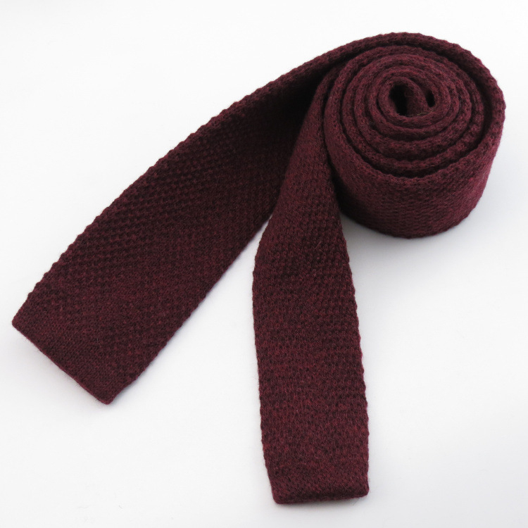Pletena vunena kravata, ravni vrh, unisex, rhombus uzorak