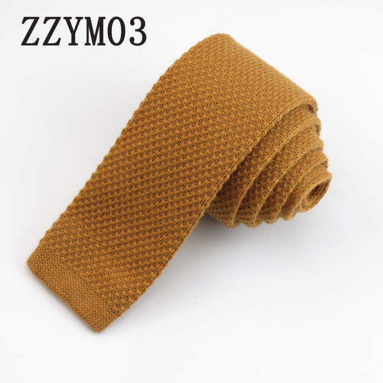 Pletena vunena kravata, ravni vrh, unisex, rhombus uzorak