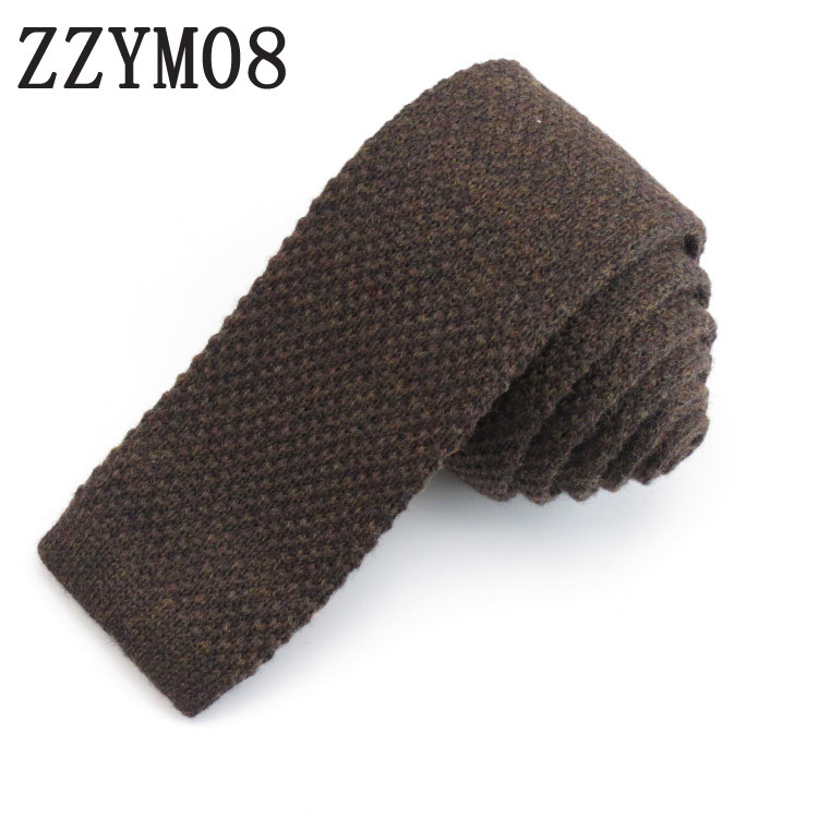 Pletena vunena kravata, ravni vrh, unisex, rhombus uzorak