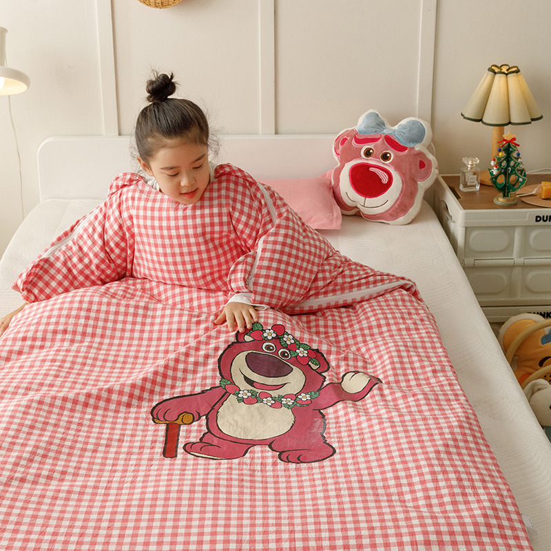 Sac de dormit din bumbac 100% pentru bebeluți și copii, stil desen animat, umplere 0.55-1.0 kg