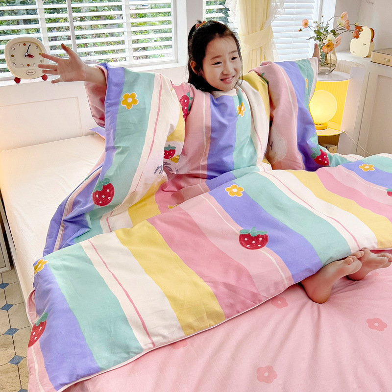 Sac de dormit din bumbac 100% pentru bebeluți și copii, stil desen animat, umplere 0.55-1.0 kg