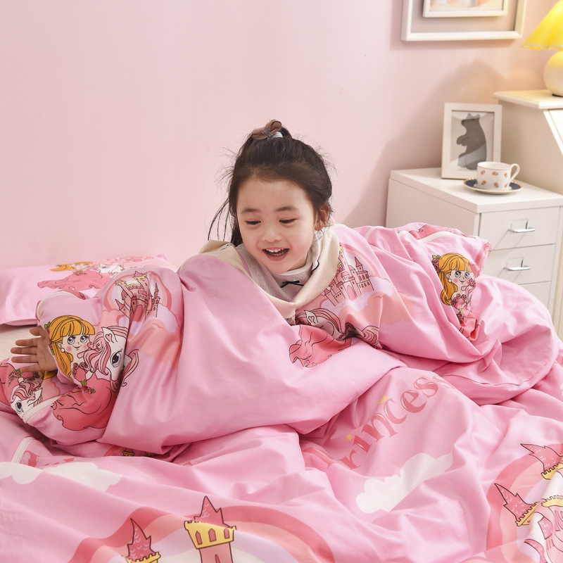 Sac de dormit din bumbac 100% pentru bebeluți și copii, stil desen animat, umplere 0.55-1.0 kg