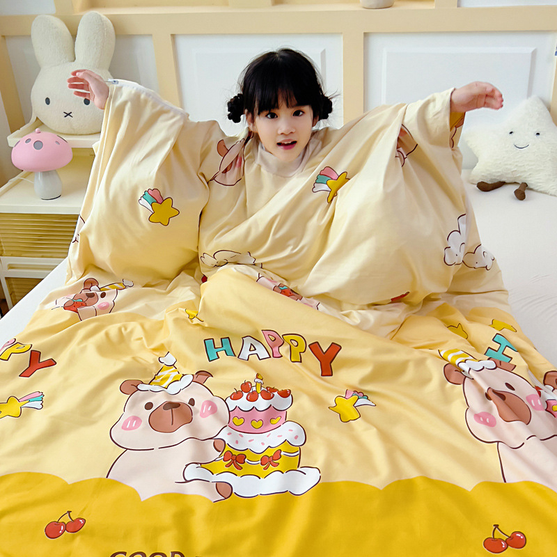 Sac de dormit din bumbac 100% pentru bebeluți și copii, stil desen animat, umplere 0.55-1.0 kg