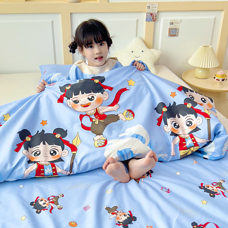 Sac de dormit din bumbac 100% pentru bebeluți și copii, stil desen animat, umplere 0.55-1.0 kg