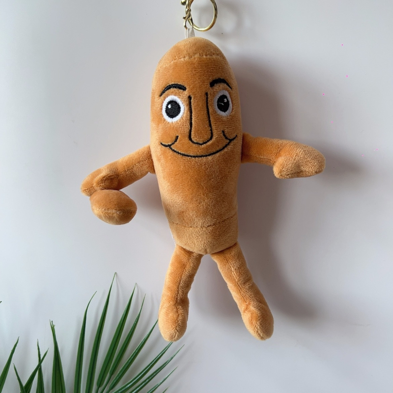 Jingjin плюшена подвесна кукла — полиестерно влакно, пълнеж ПП памук, супер мека къса плюш, мрежеста торбичка за опаковка, за възраст 7–14 години.