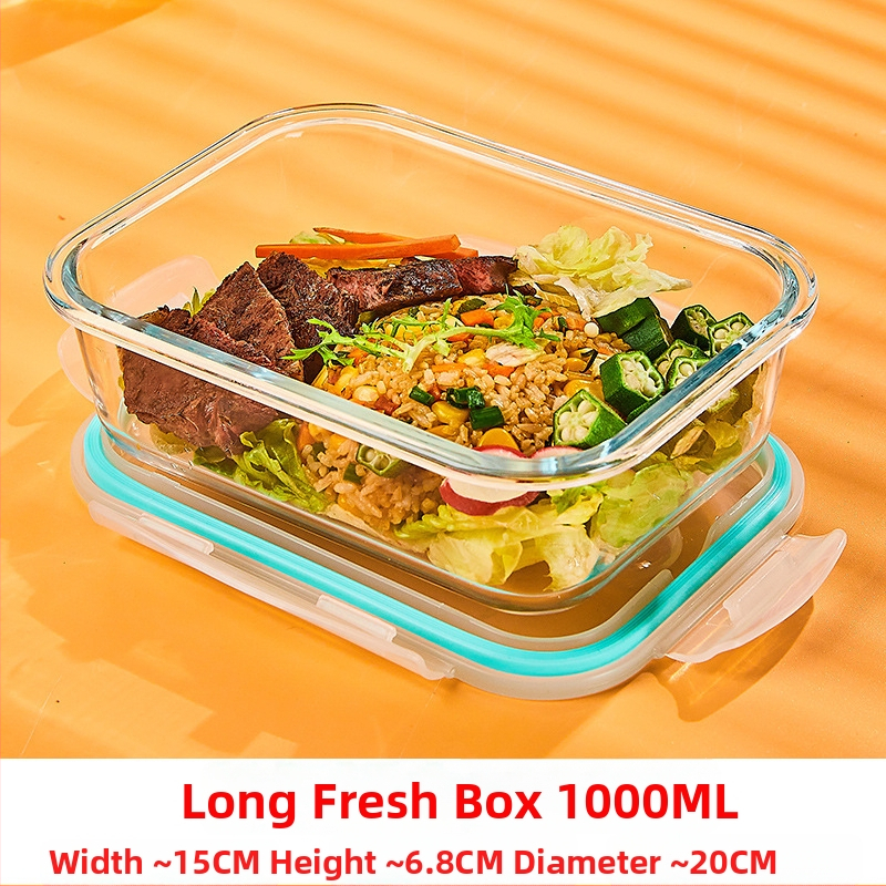 Üveg ebédes doboz, kör alakú, magas boroszilikát üveg, kapacitás 1–2 L, mikrohullámú sütőben használható