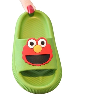 Детски летни PVC пантофи с мрежеста горна част и карикатурен дизайн, антихлъзгаща мека подметка