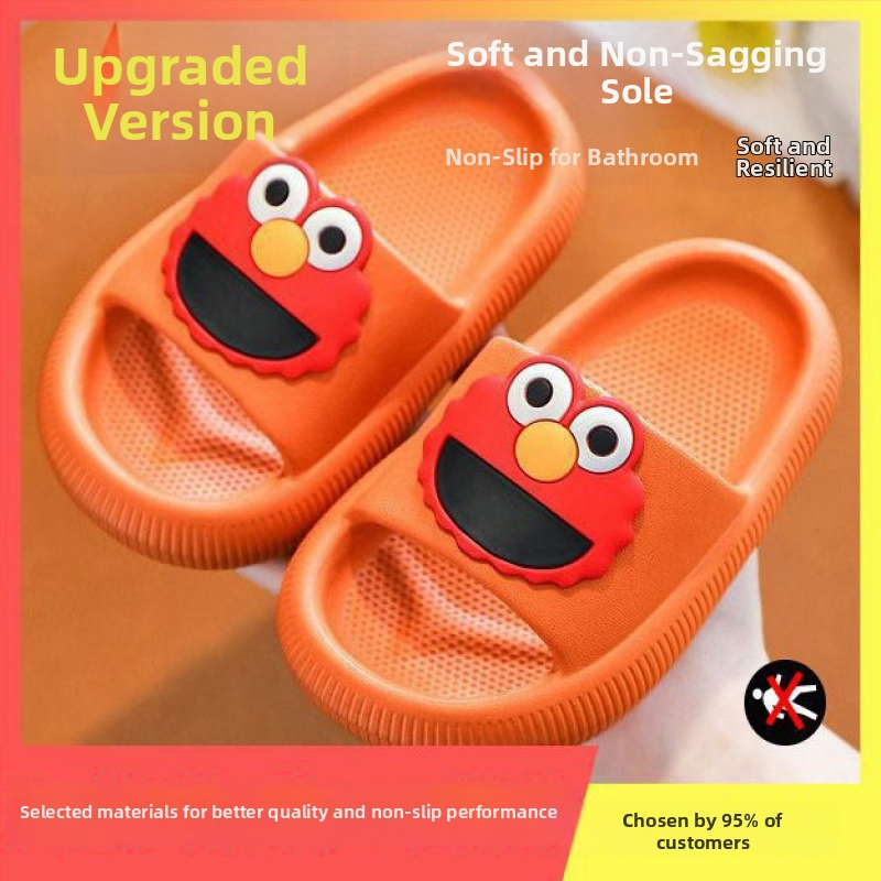 Детски летни PVC пантофи с мрежеста горна част и карикатурен дизайн, антихлъзгаща мека подметка