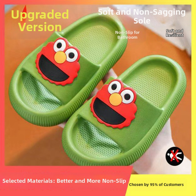 Детски летни PVC пантофи с мрежеста горна част и карикатурен дизайн, антихлъзгаща мека подметка