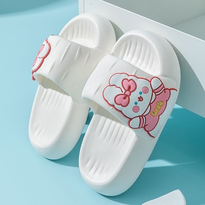 Детски летни PVC пантофи с мрежеста горна част и карикатурен дизайн, антихлъзгаща мека подметка