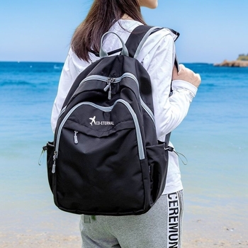 Unisex αναδιπλούμενη τσάντα πλάτης από Oxford ύφασμα, κλείσιμο με φερμουάρ, μεγάλη χωρητικότητα, εσωτερικές θήκες για κινητό, φορητό υπολογιστή και κάμερα