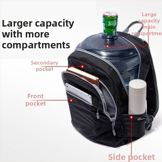 Unisex αναδιπλούμενη τσάντα πλάτης από Oxford ύφασμα, κλείσιμο με φερμουάρ, μεγάλη χωρητικότητα, εσωτερικές θήκες για κινητό, φορητό υπολογιστή και κάμερα