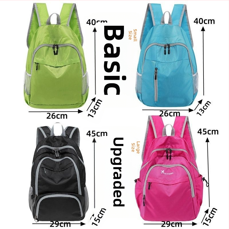 Unisex αναδιπλούμενη τσάντα πλάτης από Oxford ύφασμα, κλείσιμο με φερμουάρ, μεγάλη χωρητικότητα, εσωτερικές θήκες για κινητό, φορητό υπολογιστή και κάμερα