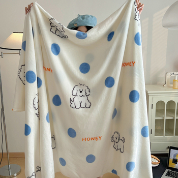 Pătură dublă din velur de lapte, multifuncțională, model geometric și desen animat, coral fleece, utilizare de iarnă, material: fibră de poliamidă, greutate 5000 g+