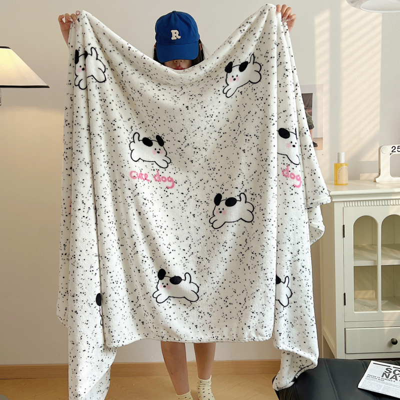 Pătură dublă din velur de lapte, multifuncțională, model geometric și desen animat, coral fleece, utilizare de iarnă, material: fibră de poliamidă, greutate 5000 g+