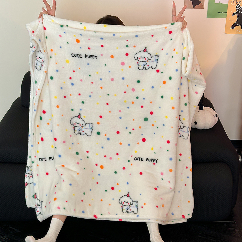Pătură dublă din velur de lapte, multifuncțională, model geometric și desen animat, coral fleece, utilizare de iarnă, material: fibră de poliamidă, greutate 5000 g+