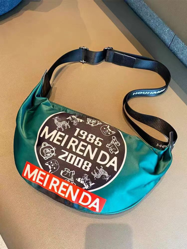 Torba preko ramena u ulicnom stilu, Oxford platno, mala okrugla torba, zatvarač, poliester podstava, svakodnevna upotreba