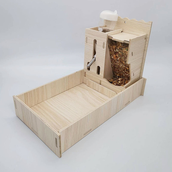 Drevené hniezdo pre škrečka a malé domčekové hračky – domáce zvieratá od Cute Pet Home, vhodné pre všetky ročné obdobia.