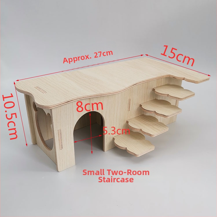 Drevené hniezdo pre škrečka a malé domčekové hračky – domáce zvieratá od Cute Pet Home, vhodné pre všetky ročné obdobia.