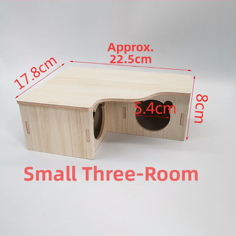 Drevené hniezdo pre škrečka a malé domčekové hračky – domáce zvieratá od Cute Pet Home, vhodné pre všetky ročné obdobia.