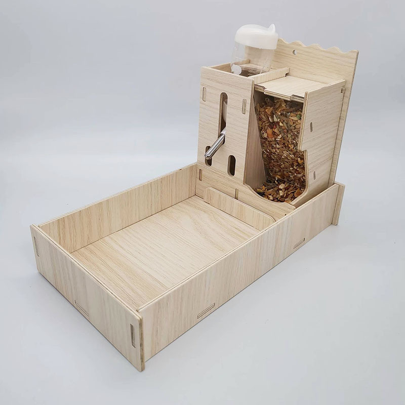 Drevené hniezdo pre škrečka a malé domčekové hračky – domáce zvieratá od Cute Pet Home, vhodné pre všetky ročné obdobia.