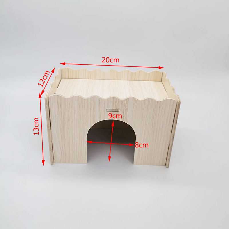 Drevené hniezdo pre škrečka a malé domčekové hračky – domáce zvieratá od Cute Pet Home, vhodné pre všetky ročné obdobia.