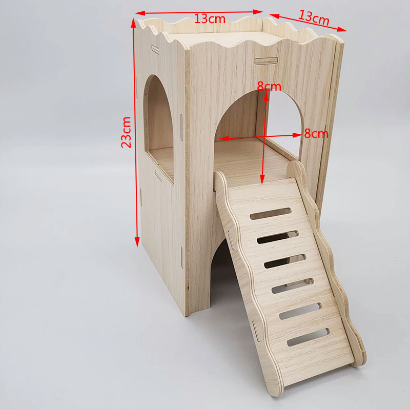 Drevené hniezdo pre škrečka a malé domčekové hračky – domáce zvieratá od Cute Pet Home, vhodné pre všetky ročné obdobia.