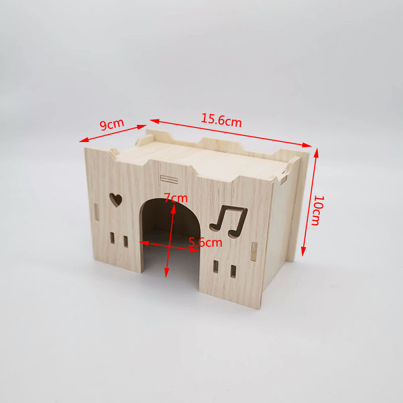 Drevené hniezdo pre škrečka a malé domčekové hračky – domáce zvieratá od Cute Pet Home, vhodné pre všetky ročné obdobia.
