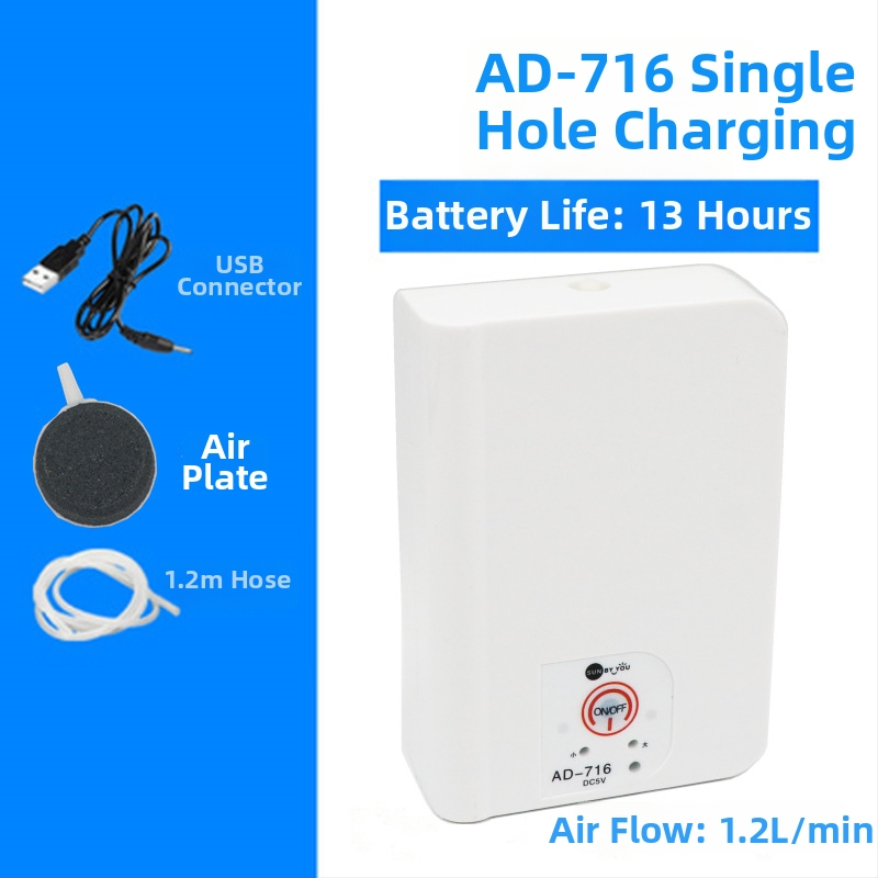 Spirit Companion oxigénszivattyú akváriumhoz – ultra halk, hordozható, USB-töltéses, DC-tápellátás, kettős használat