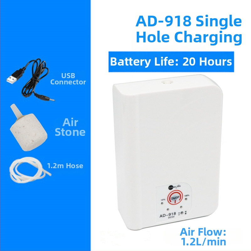 Spirit Companion oxigénszivattyú akváriumhoz – ultra halk, hordozható, USB-töltéses, DC-tápellátás, kettős használat