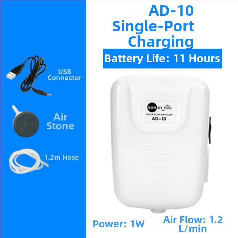 Spirit Companion oxigénszivattyú akváriumhoz – ultra halk, hordozható, USB-töltéses, DC-tápellátás, kettős használat