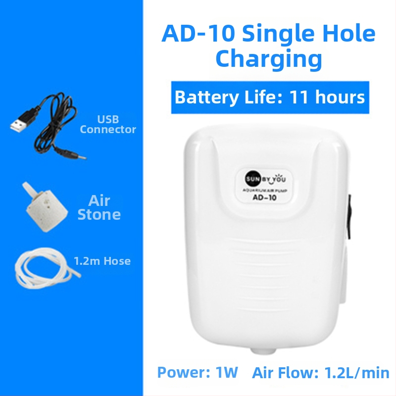 Spirit Companion oxigénszivattyú akváriumhoz – ultra halk, hordozható, USB-töltéses, DC-tápellátás, kettős használat