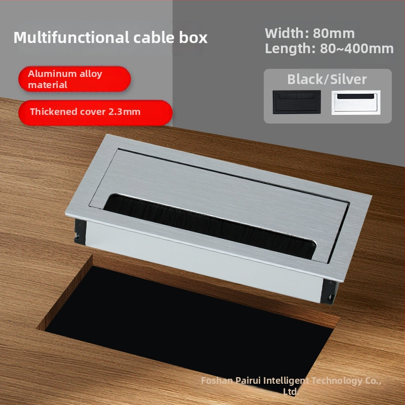 Kábeldoboz alumíniumötvözetből, kefés felület, Parika, modell X0909132016, általános felhasználás, modern minimalista stílus
