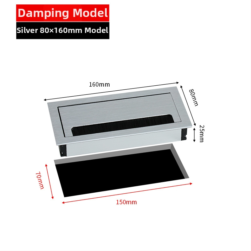 Kábeldoboz alumíniumötvözetből, kefés felület, Parika, modell X0909132016, általános felhasználás, modern minimalista stílus