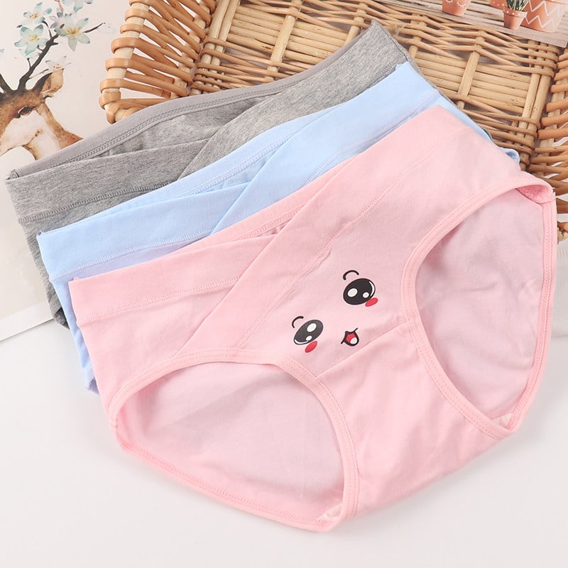 Chiloți de maternitate - bumbac 95%+, talie joasă pentru sprijinul burții, respirabili, pentru sarcină mijlocie-târzie și postpartum