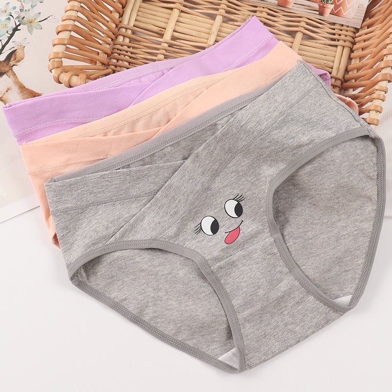 Chiloți de maternitate - bumbac 95%+, talie joasă pentru sprijinul burții, respirabili, pentru sarcină mijlocie-târzie și postpartum