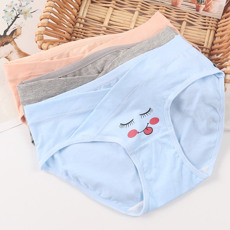 Chiloți de maternitate - bumbac 95%+, talie joasă pentru sprijinul burții, respirabili, pentru sarcină mijlocie-târzie și postpartum