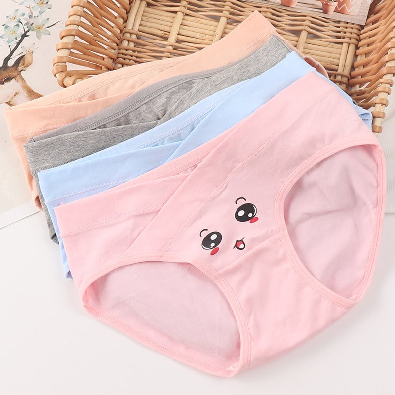 Chiloți de maternitate - bumbac 95%+, talie joasă pentru sprijinul burții, respirabili, pentru sarcină mijlocie-târzie și postpartum